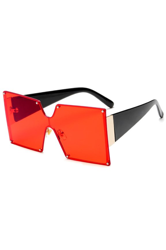 Fashion Metal Rimless Sunglasses for Women Large Frame UV400 Protection Polycarbonate Frame Lightweight and Durable