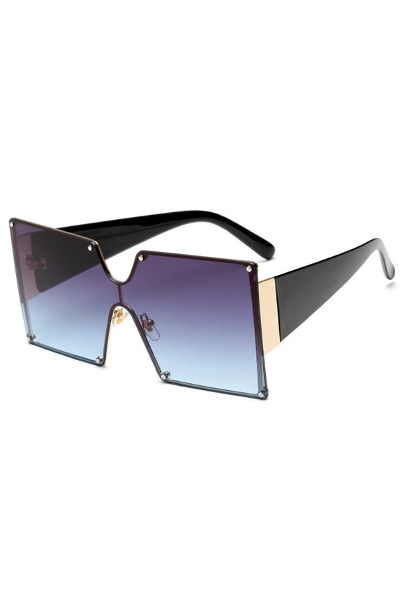 Fashion Metal Rimless Sunglasses for Women Large Frame UV400 Protection Polycarbonate Frame Lightweight and Durable