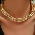thumbnail image 1 of Fashion Metal Simple Three Woven Winding Temperament Female Necklace Collar, 1 of 2