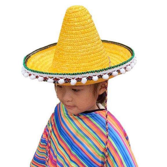 Fashion Mexicans Hat Sombrero Party Hats Halloween Costume Straw Hat Kindergarten Stage Performances Props Costume Hat