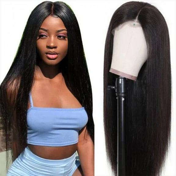 Fashion Middle Part Lace Front Straight Synthetic Wig For Women Long Hairstyle