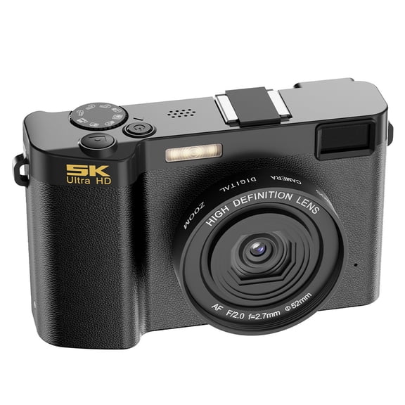 Fashion Mini SLR Digital Camera, 13MP CMOS 5K 64MP HD Portable Camera for Students Support TF Card