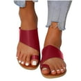 thumbnail image 1 of Fashion Minimalist Flat Thong Toe Ring Wide Fit Sandals, 1 of 5
