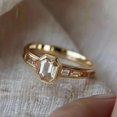 thumbnail image 1 of New Fashion Minimalist Gold Color Inlay Rhinestone Exquisite Rings For Women, 1 of 1