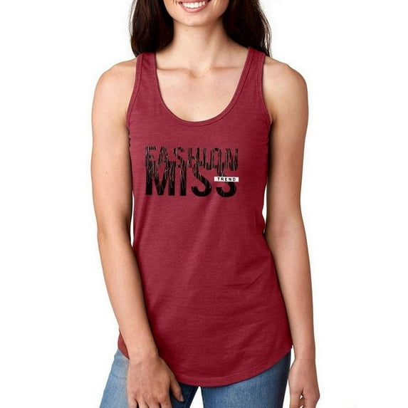 Fashion Miss Bold Banner Racerback Tank Women -Image by Shutterstock, Female Large