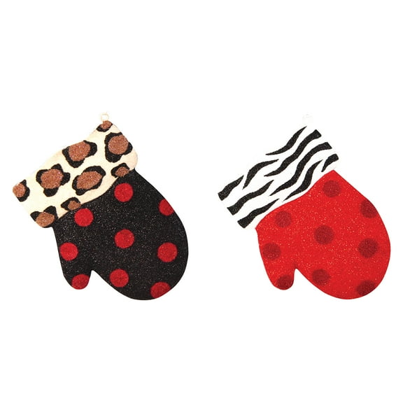 Fashion Mitten Christmas Xmas Ornament A/2