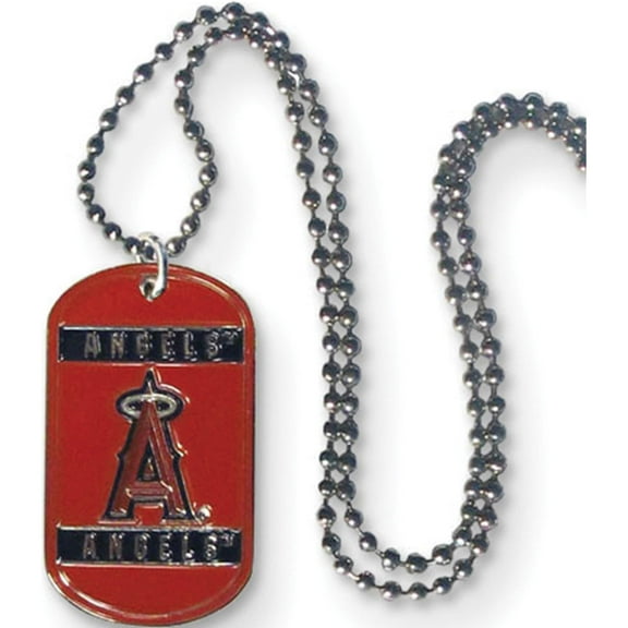 Fashion Mlb Siskiyou Buckle L.A. Angels 20 Inch Dogtag Chain Necklace Made In China gc4149