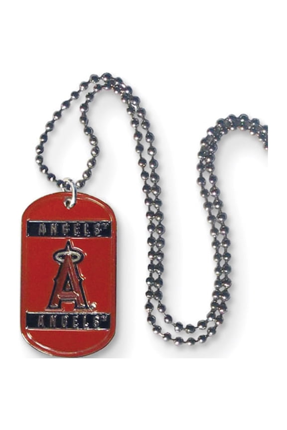 Fashion Mlb Siskiyou Buckle L.A. Angels 20 Inch Dogtag Chain Necklace Made In China gc4149