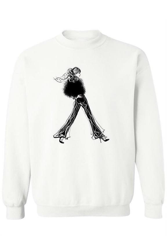 Fashion Model . Sweatshirt Women - Women Sweatshirt, White, 2XL