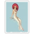 thumbnail image 1 of Fashion Model with Red Hat - Vintage Pin Up Girl Poster by Billy DeVorss c.1940s - Master Art Print (Unframed) 9in x 12in, 1 of 4