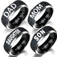 thumbnail image 1 of Fashion Mom Dad Daughter Son Letters Band Stainless Steel Family Member Ring, 1 of 5