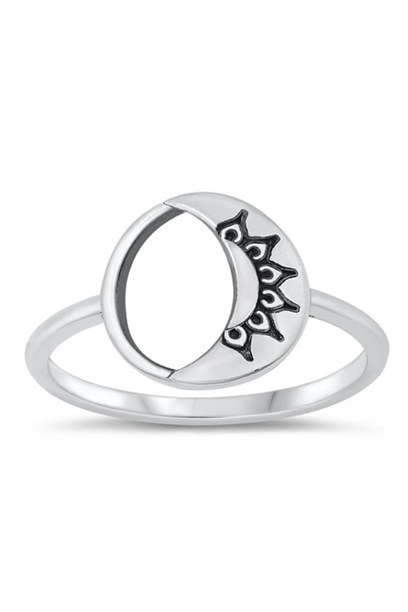 Fashion Mood Ring .925 Sterling Silver Bali Sun Moon Flower Band Jewelry Female Male Unisex Size 4