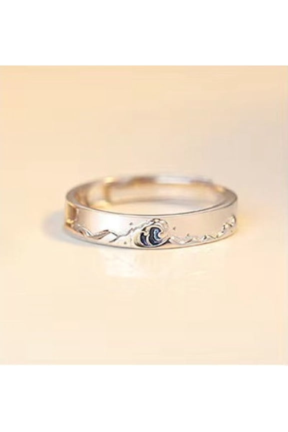 Fashion Mountain League Each Oath Couple Ring Platinum Plated Men And Women Pair