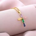 thumbnail image 1 of Fashion Multi-Color Zircon Cross Pendant Necklace - Trendy and Stylish Jewelry for Women, 1 of 9