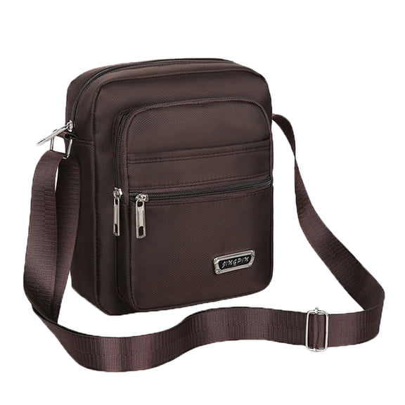Fashion Multi-Pocket Crossbody Bag for Men, Durable Nylon Shoulder Purse with Adjustable Strap