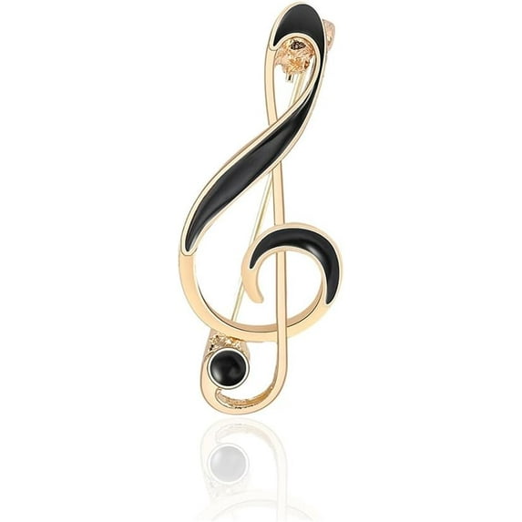 Fashion Music Note Brooch Lapel Pin For Women Men Elegant Musical Treble G Clef Corsage Brooches Scarf Jackets Dress Suit Shirt Bag Hat Simple Accessories Delicate Birthday Wedding Jewelry Gifts