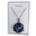 thumbnail image 1 of Fashion Natural Stone Card Necklaces for Women Men Retro Weaving Net Metal Adjustable Chain Choker Jewelry Birthday Gift, 1 of 7