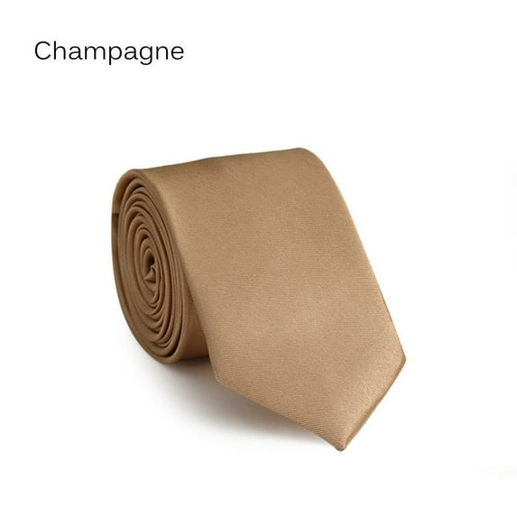 Fashion Neck Solid Plain wedding Silk Necktie Tie CHAMPAGNE