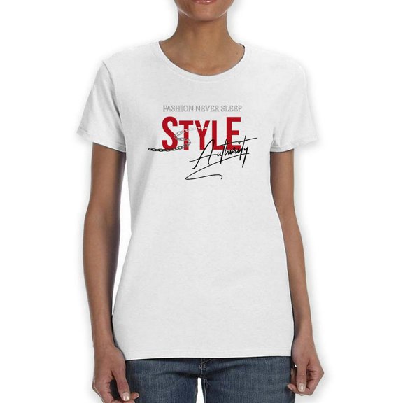 Fashion Never Sleep Shaped T-Shirt Women -Image by Shutterstock, Female XX-Large