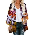 thumbnail image 1 of Fashion New Arrivals AXXD Black Cover Up Women Kimono Cover up Floral Print Puff Sleeve Kimono Loose Chiffon Long Cover Up, 1 of 5