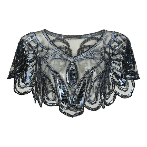 Fashion New Arrivals AXXD Womens Cover Ups for Swimwear 1920s Shawl Beaded Sequin Deco Evening Cape Flapper Cover up