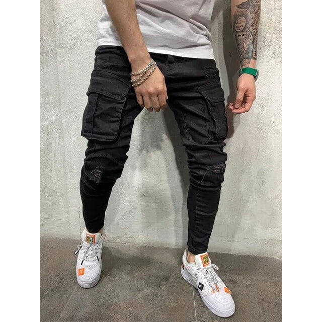 Fashion New Men‘s Jeans Long Pants 2023 Multi-Pocket Straight Leg ...