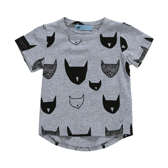 Fashion New Summer Cartoon Printed Boys Girls Short Sleeve Round Neck T-Shirt With Irregular Hem Child Clothing Streetwear Dailywear Outwear