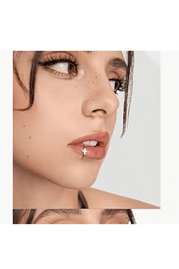 Fashion No Piercing Ring - Gothic Cross Ring - Fake Lip Jewelry for All Genders (1 pc)