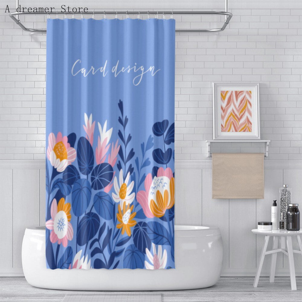 Fashion Nordic Style Shower Curtain Tropical Plants Floral Leaves ...