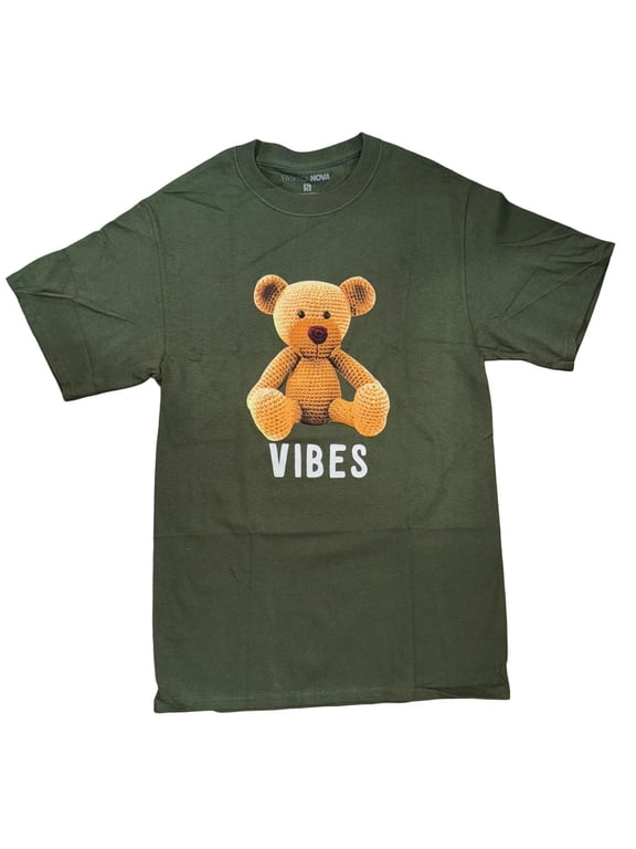 Green Women's Plus "Vibes' with Bear T-Shirt (1X)
