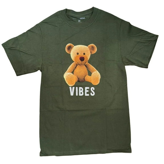 Fashion Nova Green Women's "Vibes' with Bear T-Shirt (Medium)