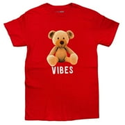 Fashion Nova Red Womens Vibes With Bear T-Shirt Large