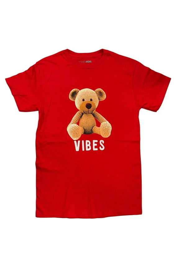 Red Women's "Vibes" With Bear T-Shirt (Medium)