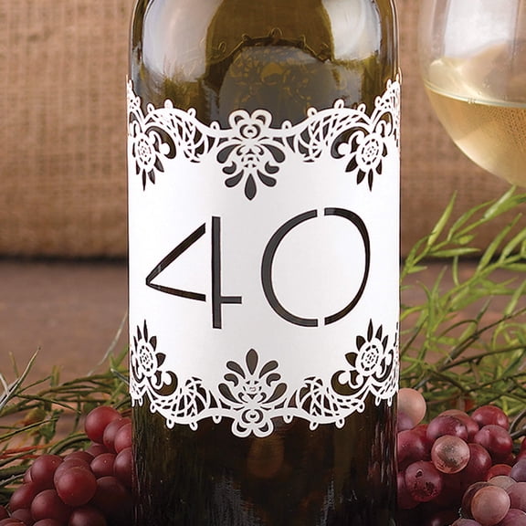 Fashion Number 31-40 Laser Cut White Shimmer Table Wraps (11.5 X 4) Made In United States gm17057