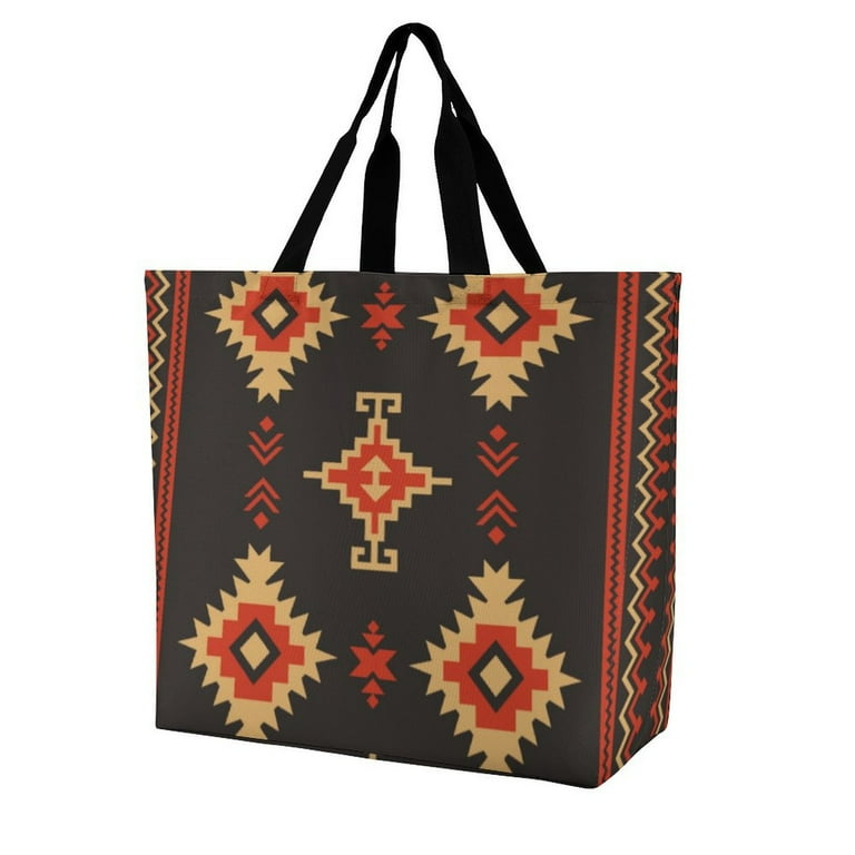 Fashion One Shoulder Shopping Bag Large Capacity Work Tote Bags Big Shoulder Commuter Bag Compatible with Native Fabric Geometric Design Walmart