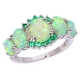 thumbnail image 1 of Fashion Opal Diamond Ring: Elegant Geometric Alloy Rings for Women, Electroplated, Simple Style, 1 of 1