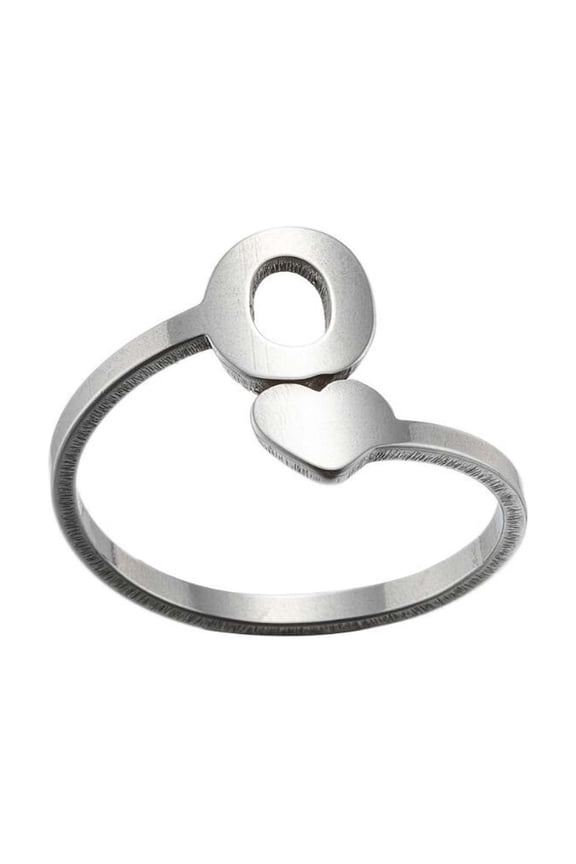 Fashion Opening Rings, Gaqring Adjustable Stainless Steel 26 Letter Jewelry, Alloy Size Customizable Rings for Party Date Engagement Gift