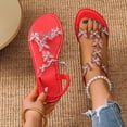 thumbnail image 1 of Fashion Orthopedic Sandals for Womens Plus Size Casual Large-Size Metal Buckle Flat Hollow-Out Outer Wear Bowknot Lightweight Flat Sandals, 1 of 7