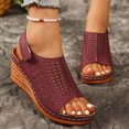 thumbnail image 1 of Fashion Orthopedic Sandals for Womens Plus Size Versatile Hollow Buckle Fish Mouth Spring And Summer Thick Bottom Wedge Sandals, 1 of 6