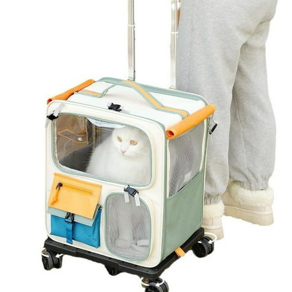 Fashion Out Portable Pet Trolley Case Large Capacity Cat Backpack Car Artifact Dog Suitcase