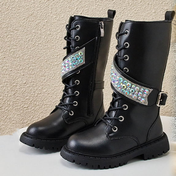 Fashion Outdoors Hiking Riding Casual Shoes Boots For Girls Girls' Boots Children'S Shoes Winter Children'S Mid Top Boots High Top Princess Girls' Boots Long Boots