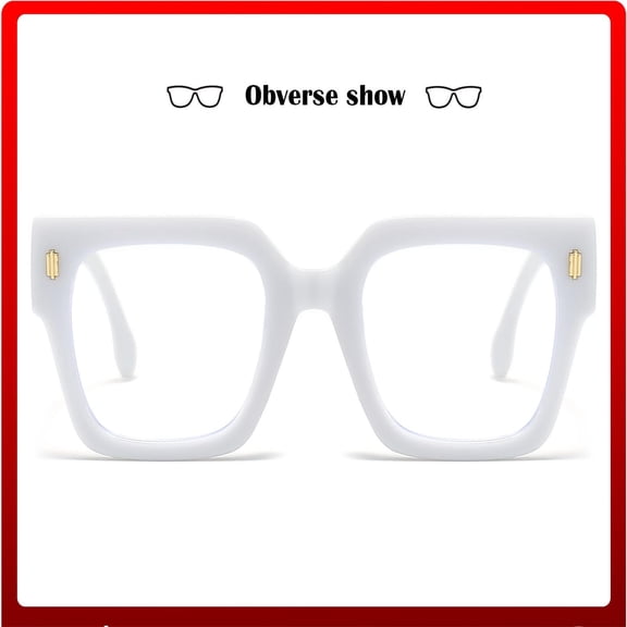 Fashion Oversized Blue Light Blocking Computer Glasses Big Square Frame Eyewear For Women And Men