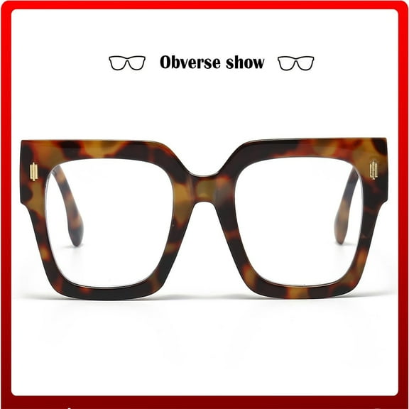 Fashion Oversized Blue Light Blocking Glasses for Women Men Trendy Big Square Frame Computer Eyeglasses