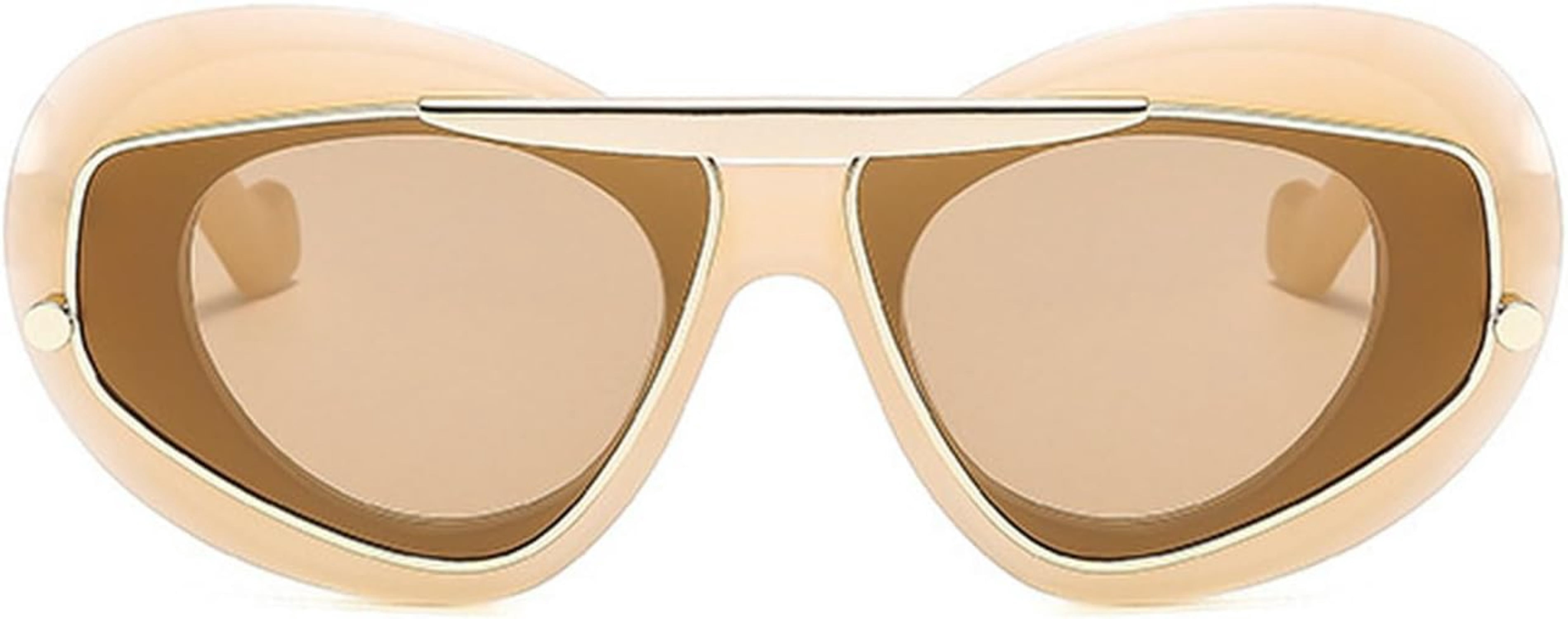 Oversized Cat Eye Sunglasses UV400 Polarized Retro 70s Shades Wide Faces Amazon.com: FEISEDY Sunglasses Womens Trendy, Oversized  main image 3