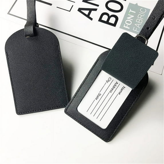 Fashion PU Leather Luggage Tag Travel Accessories Name ID Address Portable Tag