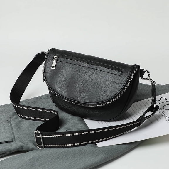 Fashion PU Leather Women Saddle Bag Luxury Shoulder Bags Small Round Handbag Wide straps Crossbody Messenger Bag bolsos