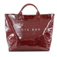 thumbnail image 1 of Fashion PVC Tote Bag for Women Large Plastic Tote Bag for Work Letter Print Hobo bag Kraft Paper Work Handbags Purses Textures-Red, 1 of 7