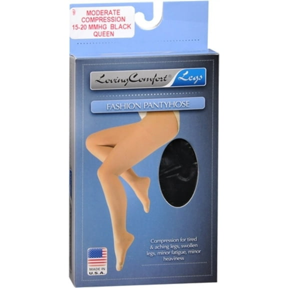 Fashion Pantyhose Moderate Black Queen 1 Each