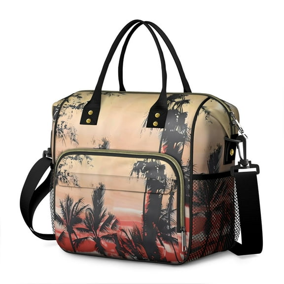 Fashion Paris Insulated Lunch Bag - Leakproof Cooler Tote for Women, Vintage Style Waterproof Picnic Bag with Multi-Pockets for Travel & Office