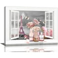 thumbnail image 1 of Fashion Paris Wall Art Eiffel Tower Picture Wall Decor Pink And Black Canvas Prints Floral Butterfly Relax Soak Unwind Painting Framed Artwork for Bathroom Bedroom Living Room 16"x12", 1 of 6